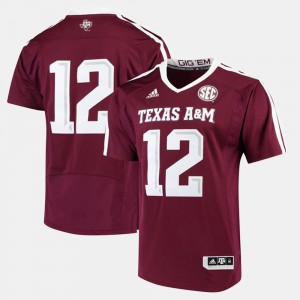 For Men's Texas A&M #12 Maroon 2017 Special Games Jersey 419398-912