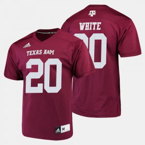 Men's Texas A&M University #20 James White Maroon College Football Jersey 425032-380