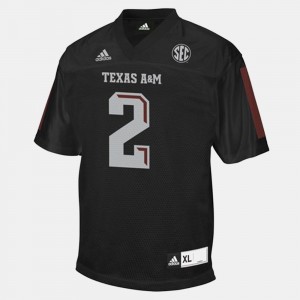 For Men's A&M #2 Johnny Manziel Black College Football Jersey 615870-983
