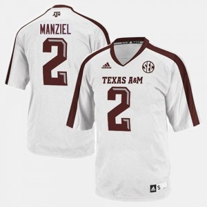 Men's Texas A&M Aggies #2 Johnny Manziel White College Football Jersey 160492-557