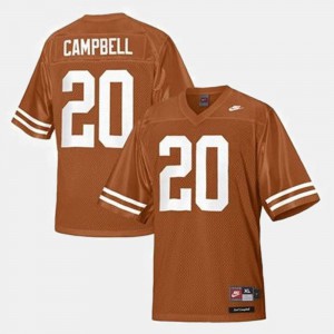 Youth(Kids) Texas Longhorns #20 Earl Campbell Orange College Football Jersey 698665-691