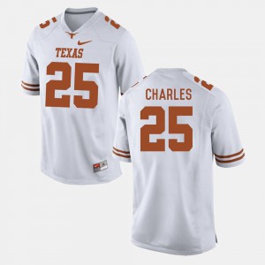 For Men's University of Texas #25 Jamaal Charles White College Football Jersey 916885-967