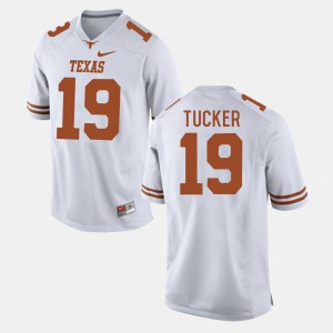 Men University of Texas #19 Justin Tucker White College Football Jersey 333529-372