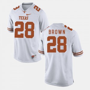 For Men's University of Texas #28 Malcolm Brown White College Football Jersey 990326-950