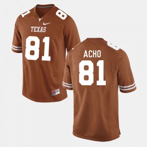 For Men's University of Texas #81 Sam Acho Burnt Orange College Football Jersey 481071-659