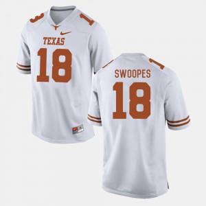 For Men's University of Texas #18 Tyrone Swoopes White College Football Jersey 763764-422