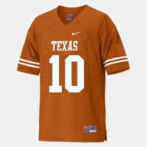 Youth University of Texas #10 Vince Young Orange College Football Jersey 649226-523