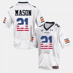 For Men's AU #21 Tre Mason White US Flag Fashion Jersey 399537-578