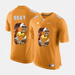 Men's University Of Tennessee #8 Tyler Bray Orange Pictorial Fashion Jersey 738873-956