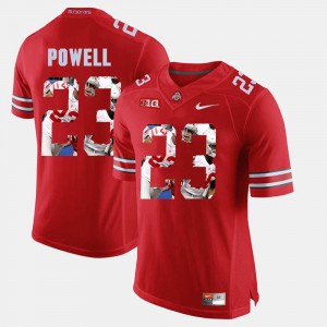 For Men's Ohio State #23 Tyvis Powell Scarlet Pictorial Fashion Jersey 454848-309