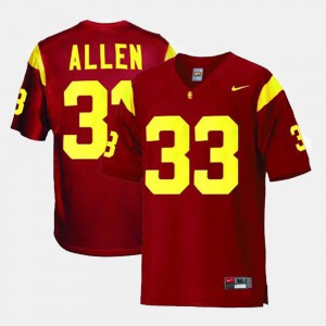 Youth(Kids) USC Trojan #33 Marcus Allen Red College Football Jersey 913195-185