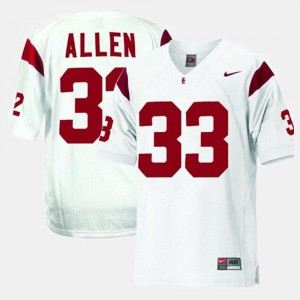 Youth USC Trojan #33 Marcus Allen White College Football Jersey 127920-121