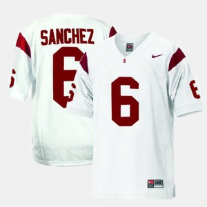 Youth(Kids) USC Trojans #6 Mark Sanchez White College Football Jersey 339712-926