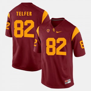For Men USC #82 Randall Telfer Red Pac-12 Game Jersey 378013-797