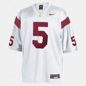 Youth(Kids) USC Trojan #5 Reggie Bush White College Football Jersey 127635-421