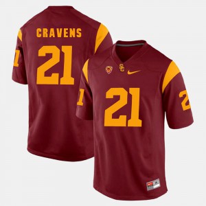 For Men USC Trojan #21 Su'a Cravens Red Pac-12 Game Jersey 289463-928