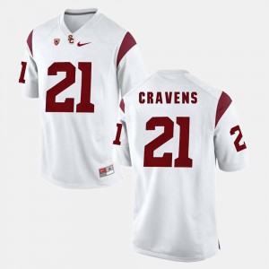 For Men USC Trojans #21 Su'a Cravens White Pac-12 Game Jersey 931165-382