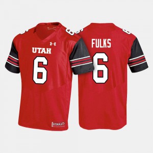 For Men's Utah Utes #6 Kyle Fulks Red College Football Jersey 719439-745