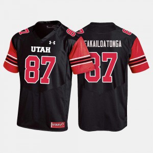 Men's Utah Utes #87 Siale Fakailoatonga Black College Football Jersey 791776-926
