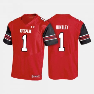 Men University of Utah #1 Tyler Huntley Red College Football Jersey 467488-204
