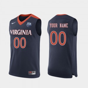 Men's Virginia #00 Navy 2019 Men's Basketball Champions Customized Jerseys 174582-560