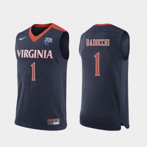 For Men University of Virginia #1 Francesco Badocchi Navy 2019 Men's Basketball Champions Jersey 447478-862