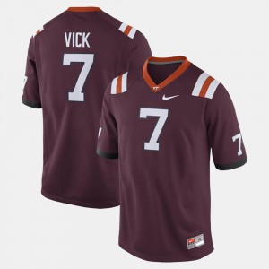 For Men's Virginia Tech Hokies #7 Michael Vick Maroon Alumni Football Game Jersey 299069-746