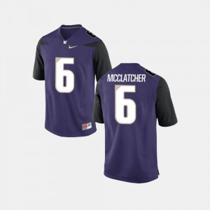Mens University of Washington #6 Chico McClatcher Purple College Football Jersey 148362-401