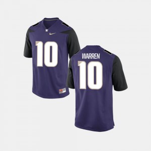 Men UW Huskies #10 Jusstis Warren Purple College Football Jersey 244145-443