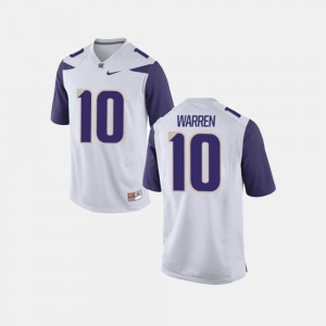 Men Washington Huskies #10 Jusstis Warren White College Football Jersey 303861-651
