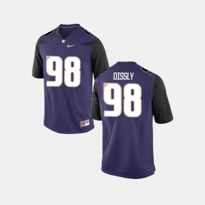 Mens UW Huskies #98 Will Dissly Purple College Football Jersey 554976-347
