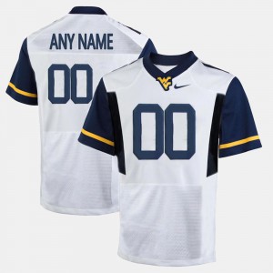 For Men West Virginia #00 White College Limited Football Customized Jersey 242403-820
