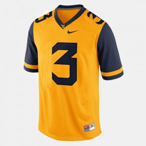 For Men's Mountaineers #3 Stedman Bailey Gold College Football Jersey 947398-305