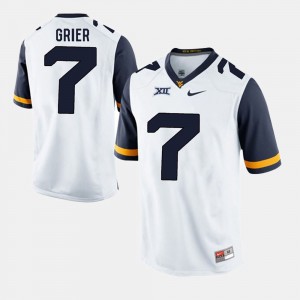 Men West Virginia Mountaineers #7 Will Grier White Alumni Football Game Jersey 242387-365