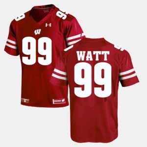 For Men Wisconsin #99 J.J. Watt Red Alumni Football Game Jersey 941509-172
