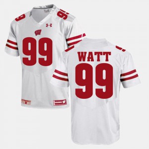 Men Wisconsin #99 J.J. Watt White Alumni Football Game Jersey 728074-699