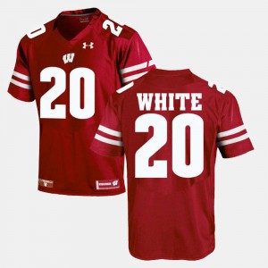 For Men University of Wisconsin #20 James White Red Alumni Football Game Jersey 116214-167