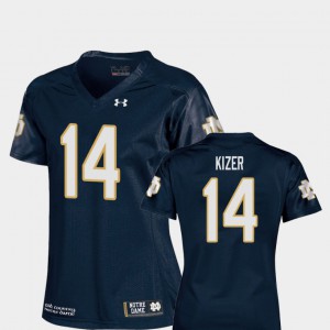 Womens University of Notre Dame #14 DeShone Kizer Navy College Football Replica Jersey 318822-483