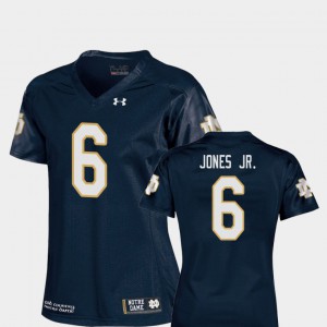 Women's Notre Dame #6 Tony Jones Jr. Navy College Football Replica Jersey 536211-369