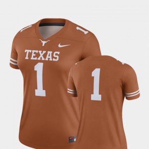 Womens UT #1 Texas Orange College Football Finished Replica Jersey 683134-549