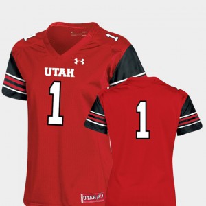 For Women Utes #1 Red College Football Finished Replica Jersey 782149-285