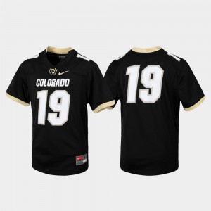 For Kids UC Colorado #19 Black Replica College Football Jersey 292609-277