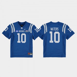 Youth(Kids) Duke University #10 Marquis Waters Royal 2018 Independence Bowl College Football Game Jersey 239661-303