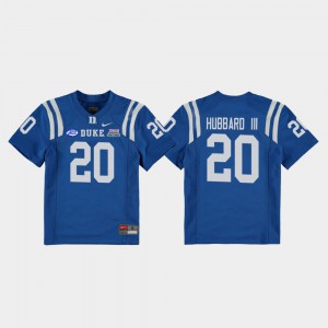 Youth Blue Devils #20 Marvin Hubbard III Royal 2018 Independence Bowl College Football Game Jersey 113682-672