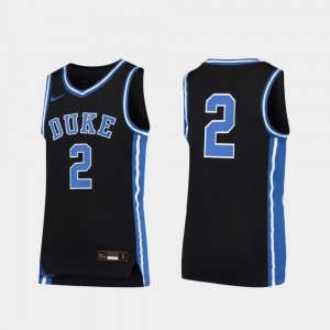 Kids Duke University #2 Black Replica Basketball Jersey 340975-414