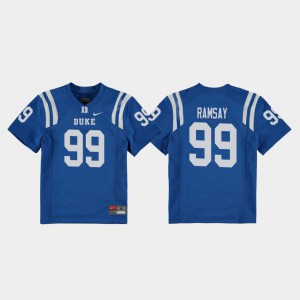 Youth Duke Blue Devils #99 Mike Ramsay Royal College Football Replica Jersey 612337-931