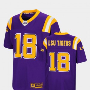 Youth Louisiana State Tigers #18 Purple Foos-Ball Football Colosseum Jersey 378843-419