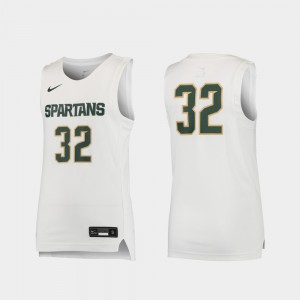 Kids Spartans #32 White Replica Basketball Jersey 215156-695