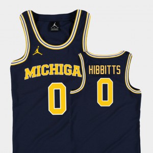 Kids Michigan Wolverines #0 Brent Hibbitts Navy Replica College Basketball Jordan Jersey 436494-994