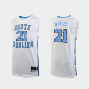Kids Tar Heels #21 Sterling Manley White Replica College Basketball Jersey 930713-591